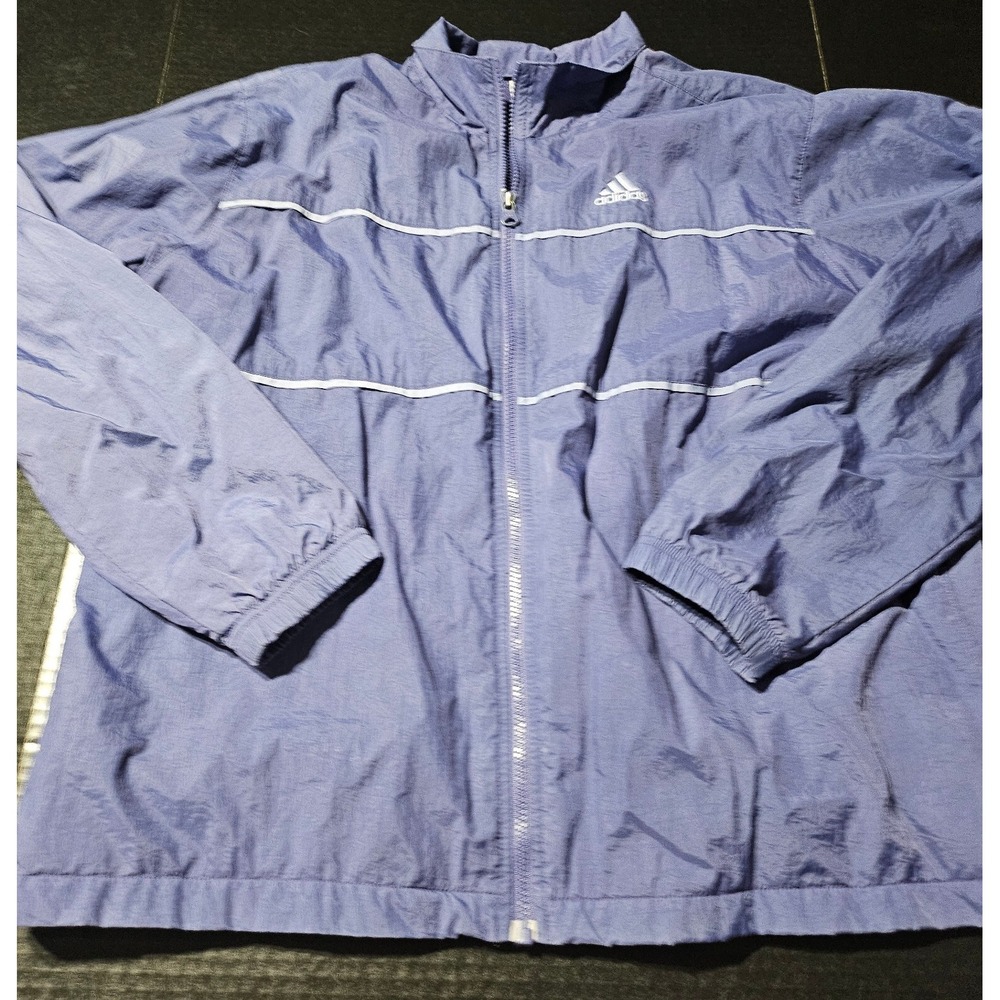 Adidas Track Jacket Windbreaker Full Zip Long Sleeve Mock Neck Mens Size XL